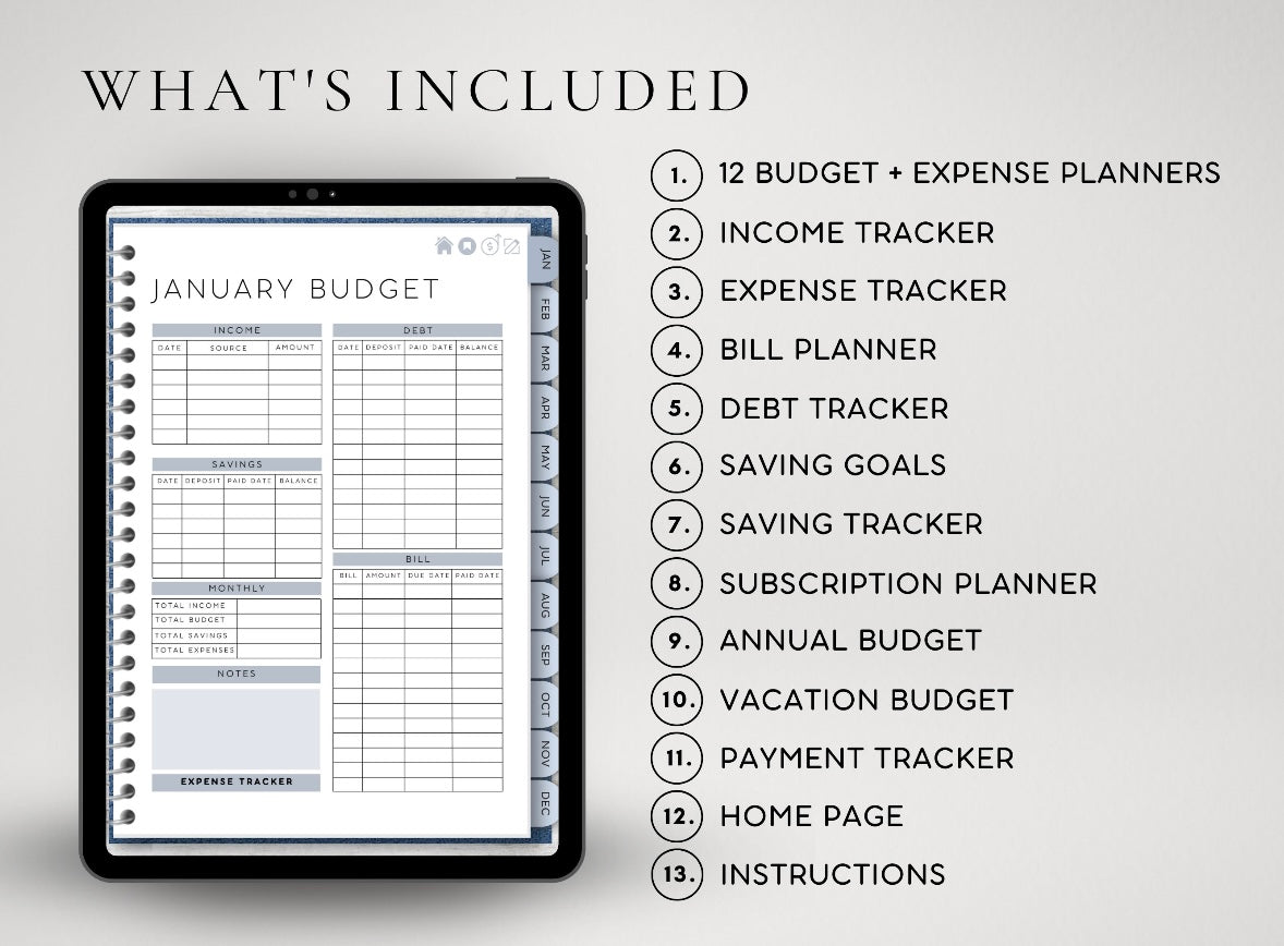 All-In-One Budget Template - GoodNotes, Notability, Noteshelf, NotesWriter, etc
