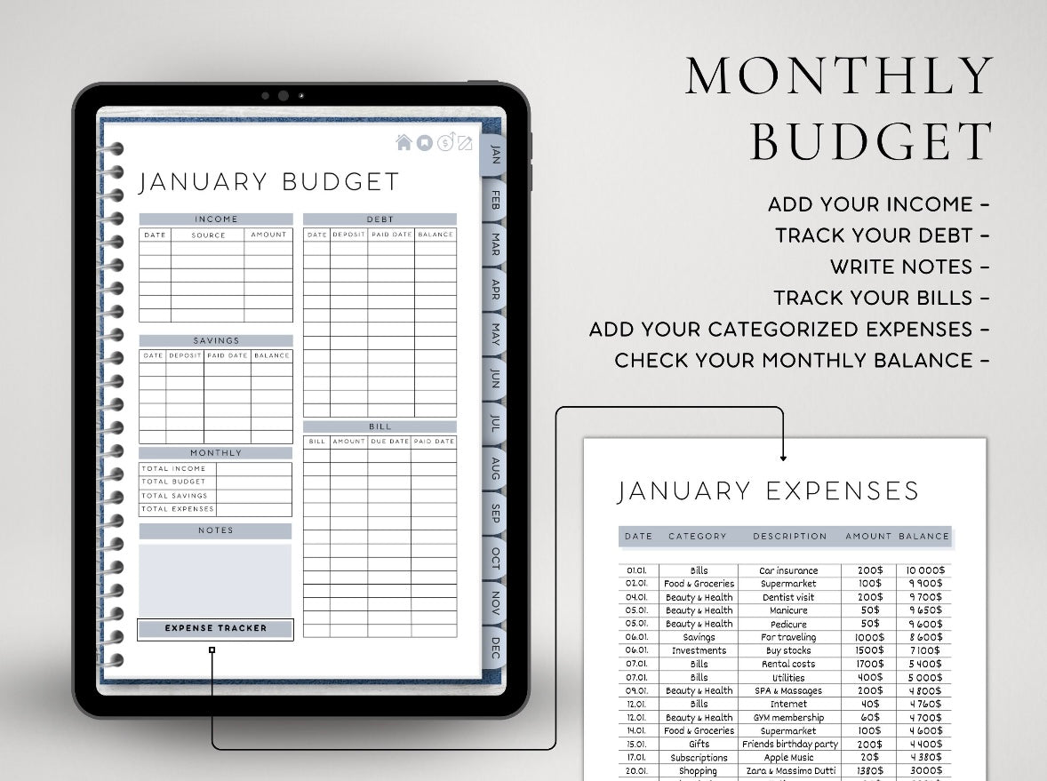 All-In-One Budget Template - GoodNotes, Notability, Noteshelf, NotesWriter, etc